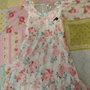 NWT No Boundaries lace pink floral dress size XS